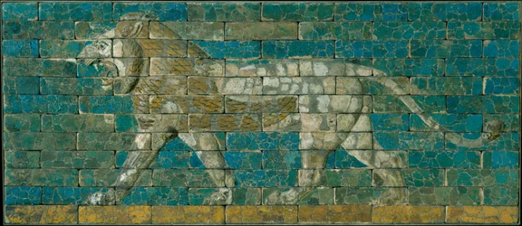 Panel with striding lion, c.600-575 BC